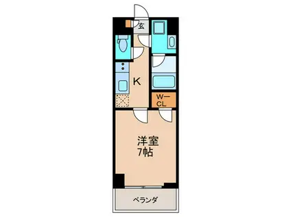 ロイジェント大山西町(1K/4階)の間取り写真
