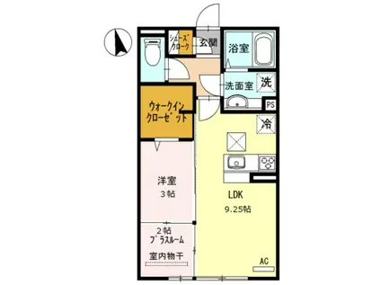 D-ROOM SENZU(1LDK/1階)の間取り写真