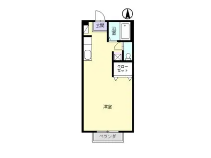 ベルハイツ(ワンルーム/1階)の間取り写真
