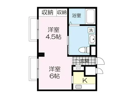 レーベンス広瀬(1DK/3階)の間取り写真