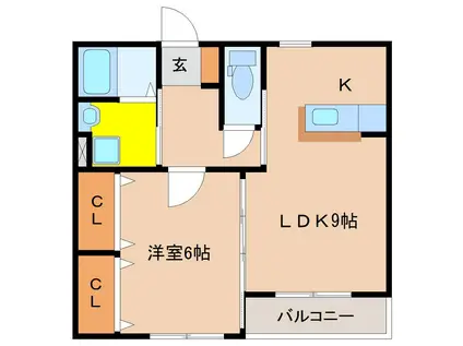 エスペランサKOBE(1LDK/3階)の間取り写真