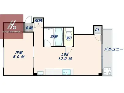 ロアール金岡B棟(1LDK/3階)の間取り写真