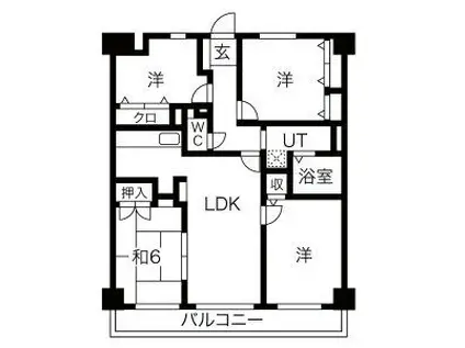 グランドハイリス本山(3LDK/2階)の間取り写真