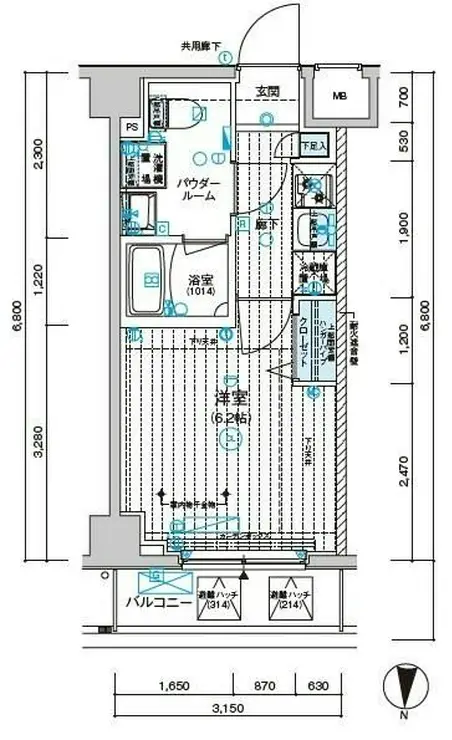 メインステージ千住中居町 3階階 間取り