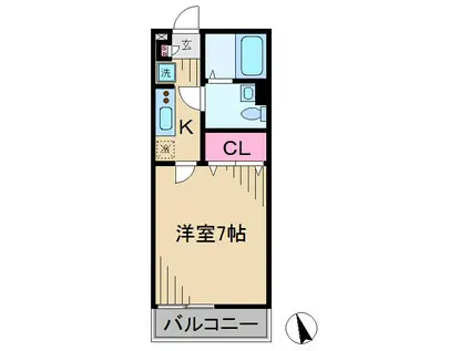 リブリ・グランカリテ(1K/3階)の間取り写真