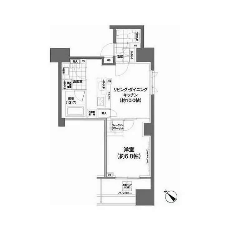 パークハビオ武蔵小山 14階階 間取り