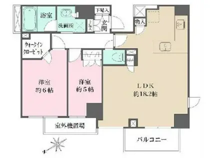 オープンレジデンシア代々木公園(2LDK/3階)の間取り写真