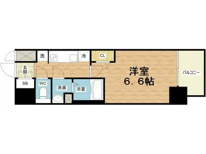 メルディア大正D.C(1K/12階)の間取り写真