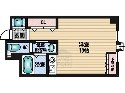 江坂アパートメント(ワンルーム/8階)の間取り写真