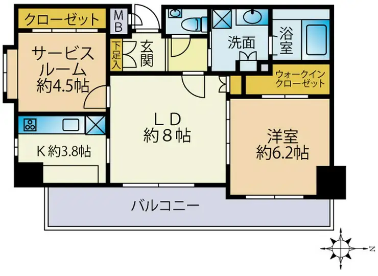 スタジオデン押上 2階階 間取り