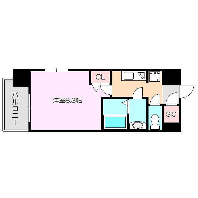 リッツ新大阪(1K/6階)の間取り写真
