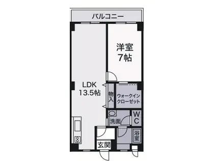 YKビル(1LDK/8階)の間取り写真
