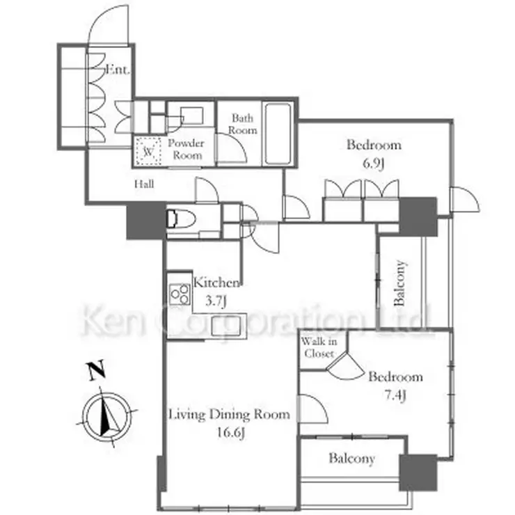 プラウドタワー白金台 31階階 間取り