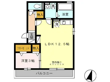 セジュール・マイ(1LDK/2階)の間取り写真