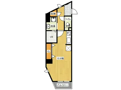 メゾン・デン・ウエスト(1K/3階)の間取り写真