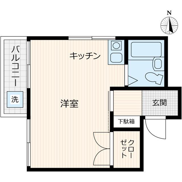 サヅカハイツ(ワンルーム/2階)の間取り写真
