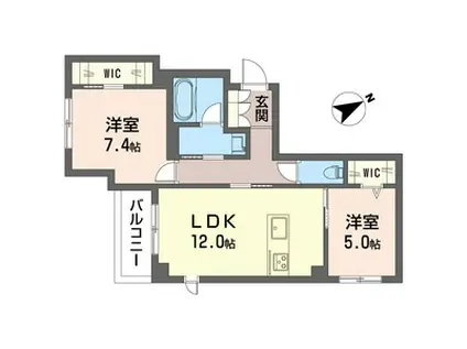 エスポアコリーヌSHM(2LDK/4階)の間取り写真