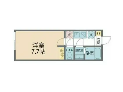 カインドネス小田急相模原(1K/2階)の間取り写真