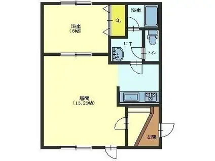 メゾンKAITOII(1LDK/2階)の間取り写真