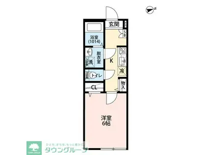 エクセラン竹ノ塚(1K/2階)の間取り写真