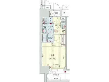 プレサンス桜通ザ・タイムズ(1K/4階)の間取り写真