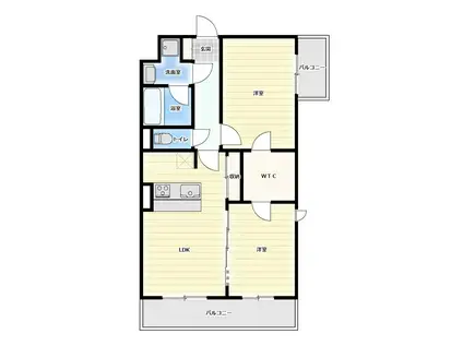 エルミタージュ(2LDK/3階)の間取り写真