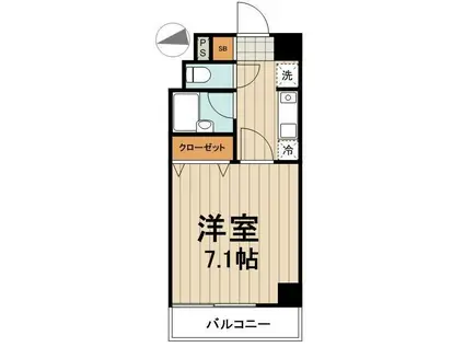 ヴィラクリヤマ(1K/4階)の間取り写真