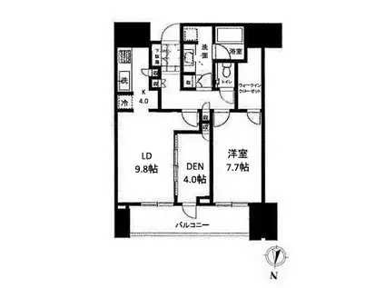 赤坂タワーレジデンスTOP OF THE HILL(2LDK/17階)の間取り写真