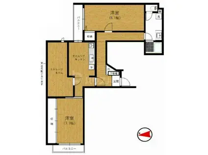 ベルシード板橋蓮根アンベリール(2SDK/4階)の間取り写真