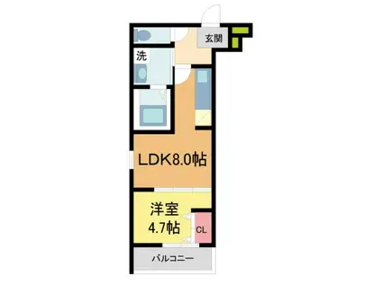 フジパレス香櫨園サウス(1LDK/3階)の間取り写真