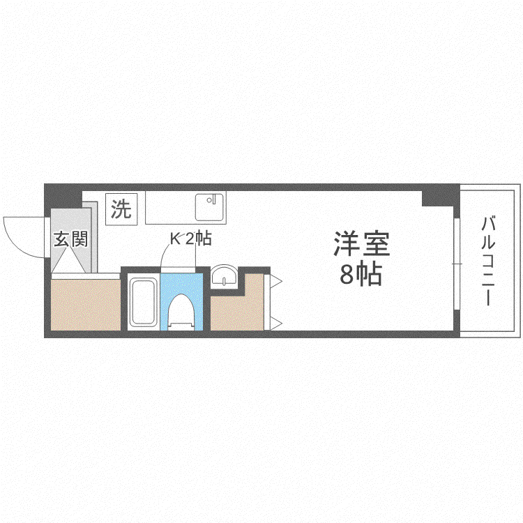 メゾンドブーケ円山(1K/2階)の間取り写真