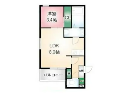 AMLUXII(1LDK/3階)の間取り写真