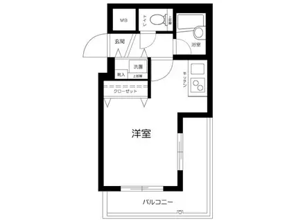 プラネット市ヶ谷(1K/4階)の間取り写真
