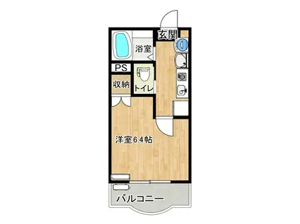 グランドエスポワール(1K/3階)の間取り写真