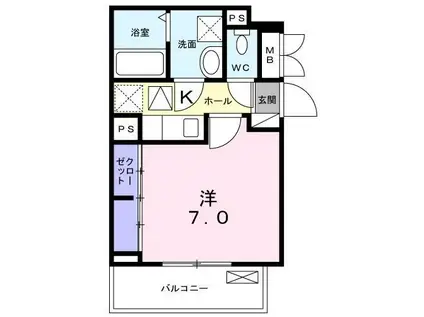 マーレ南長崎(1K/1階)の間取り写真