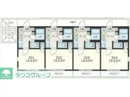LUXE MAISON HEIAN(1K/3階)の間取り写真