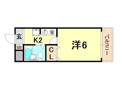 フロント・パディ・ブリックス(1K/3階)の間取り写真