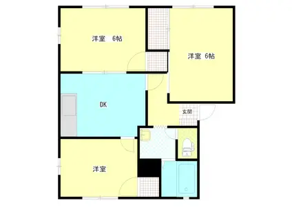 グリーンエステートA(3DK/2階)の間取り写真