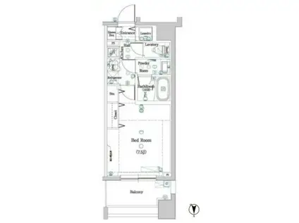 ディップス神楽坂(1K/9階)の間取り写真