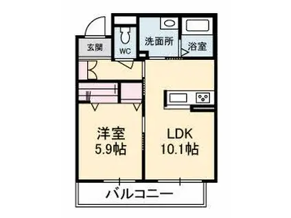 LA LUCE(1LDK/3階)の間取り写真