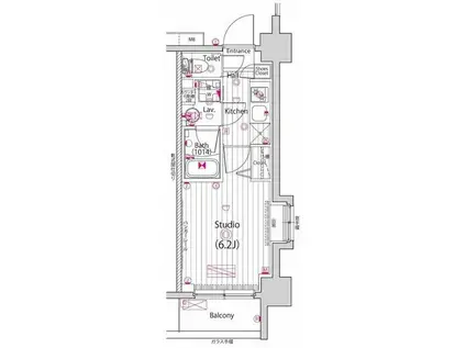グランドガーラ横浜(1K/5階)の間取り写真