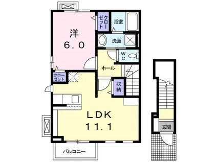 スプリングフィルズ(1LDK/2階)の間取り写真