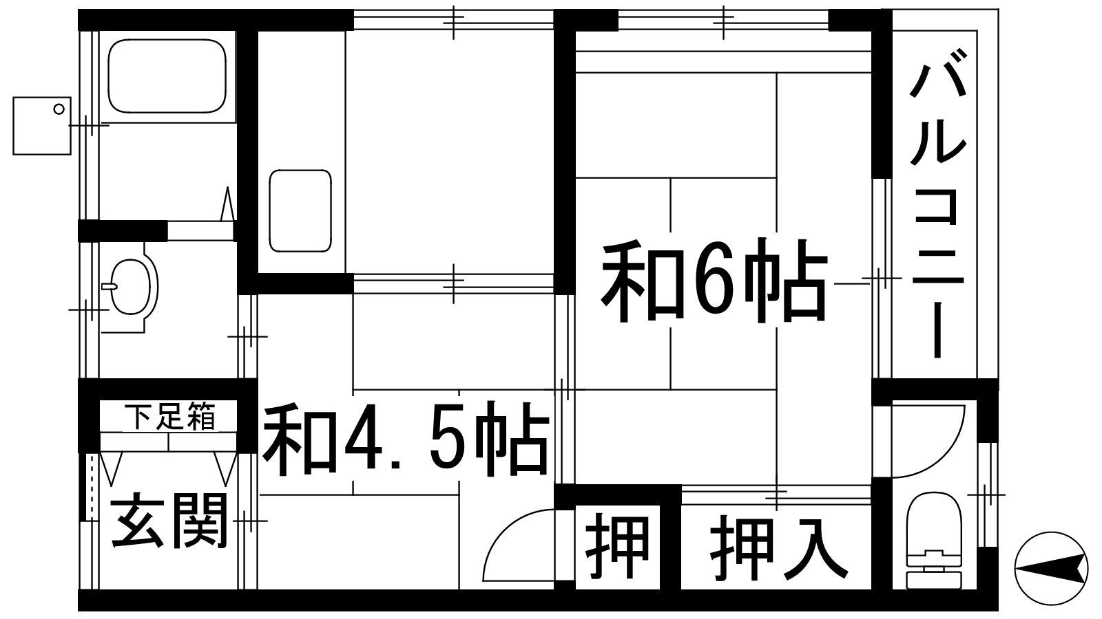 吉岡マンション(2K/2階)の間取り写真