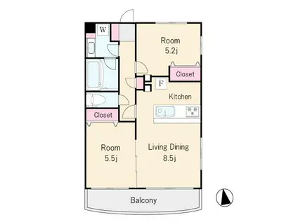 レイディアント(2LDK/5階)の間取り写真