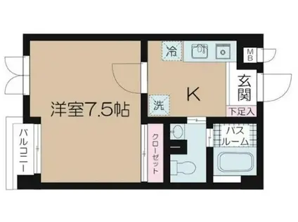 グリーンヒルズ泰明(1K/3階)の間取り写真