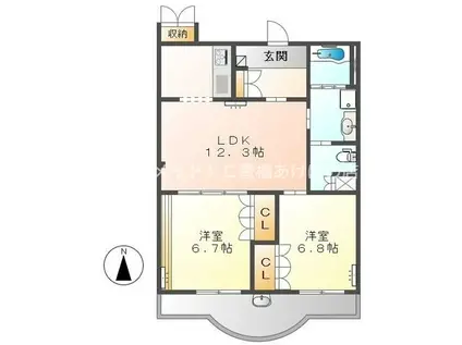 スターガーデン新栄(2LDK/3階)の間取り写真