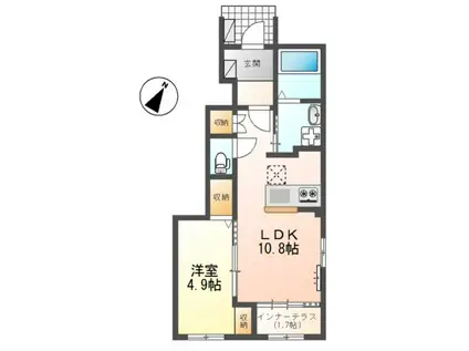 蔵子5丁目(1LDK/1階)の間取り写真