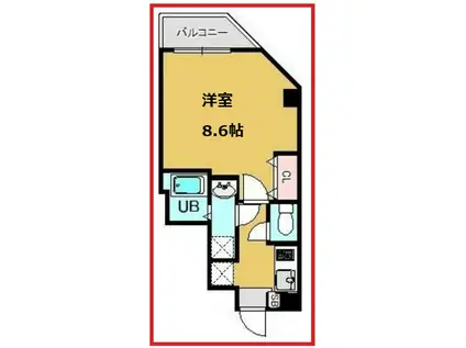 アクアス ウィル浅草(1K/2階)の間取り写真