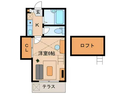 メゾンシマヅ(1K/1階)の間取り写真