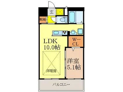 第21関根マンション(1LDK/4階)の間取り写真
